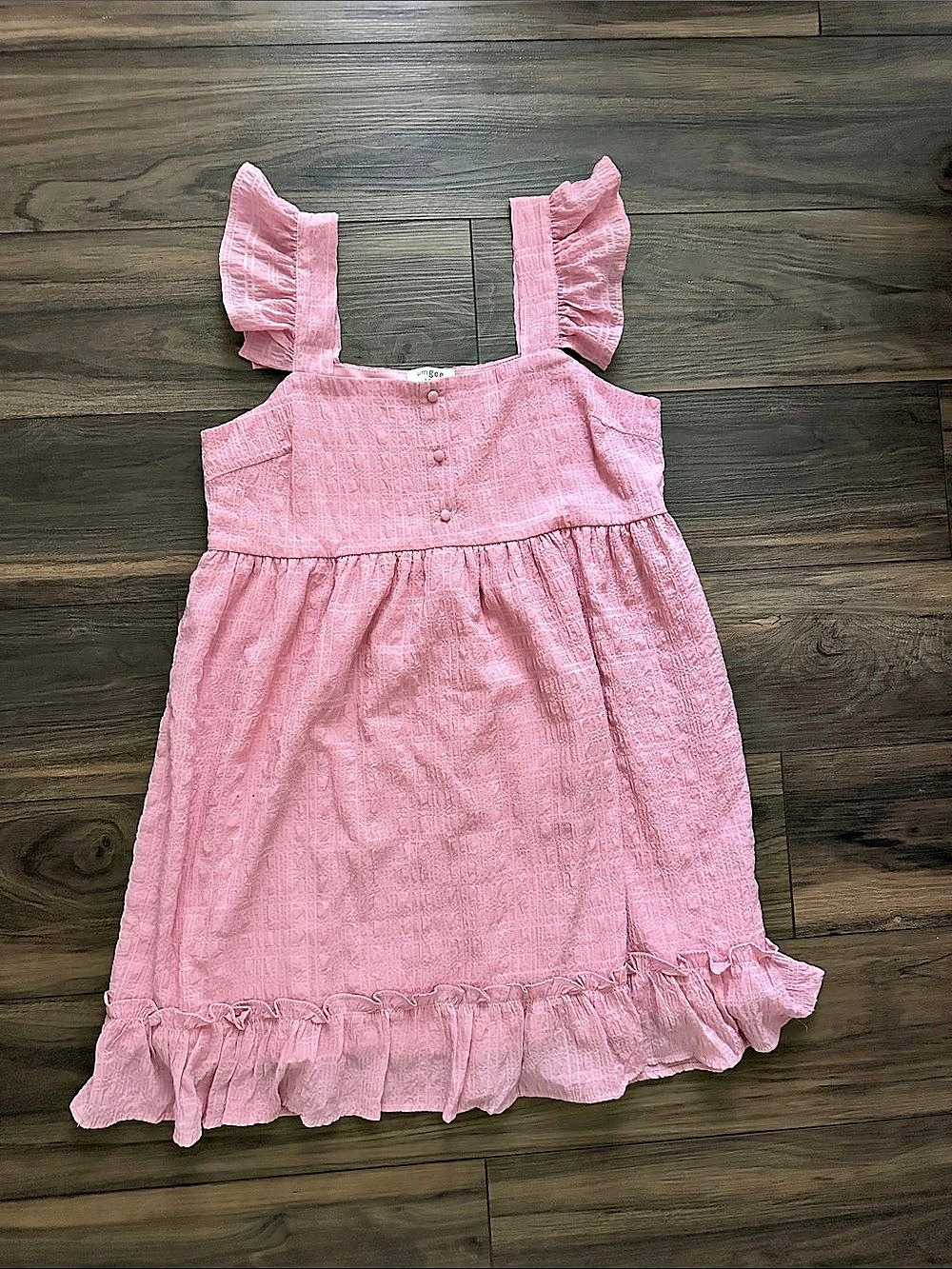 Umgee Maternity Pink Ruffle Dress Size Small